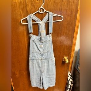 Levi Denim Shortalls Size Small Light Wash